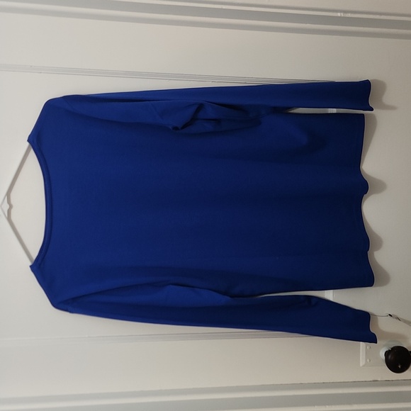 NWT Royal Blue Talbots Pima Cotton Crewneck Longsleeve T-Shirt Size XL - Picture 2 of 6